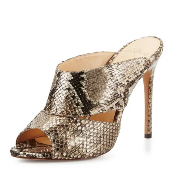 Alexandre Birman Latoya Metallic Python Mule - Picture 1 of 12